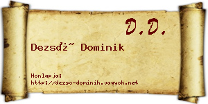 Dezső Dominik névjegykártya